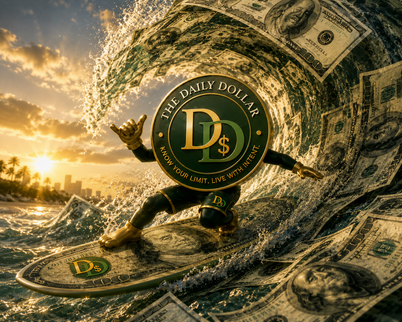 Daily Dollar wave illustration